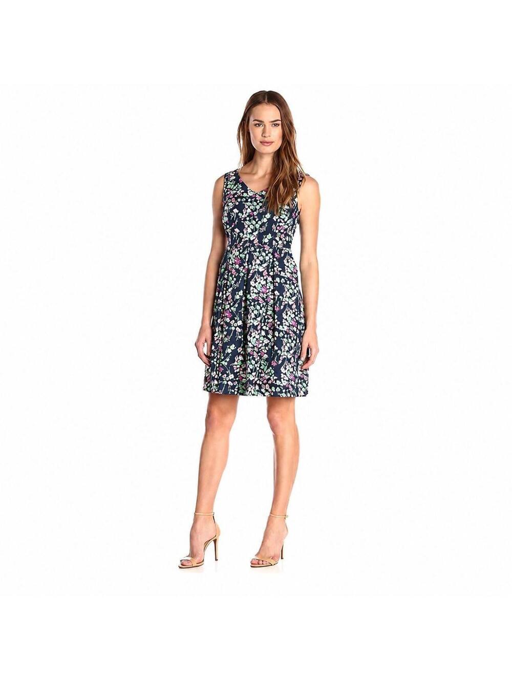 Nine West Women's Blue and Multi Work-dress